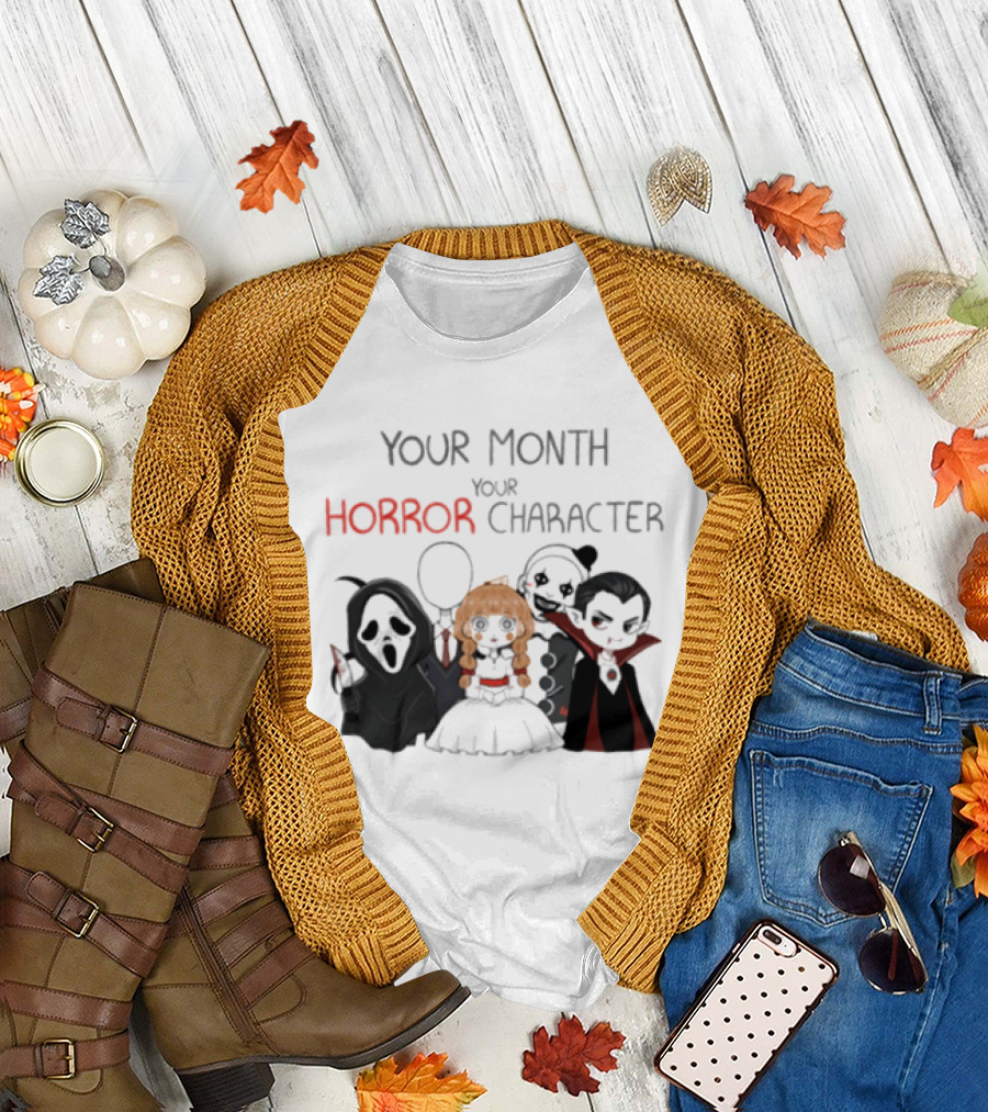 Your Month Your Horror Chibi Character Halloween 2026 T-Shirt