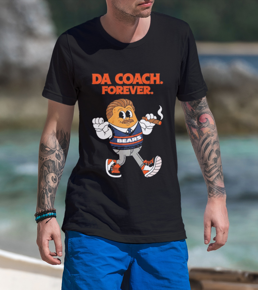 Bears Da Coach Forever Mike Ditka Cartoon Character Cigar T-Shirt