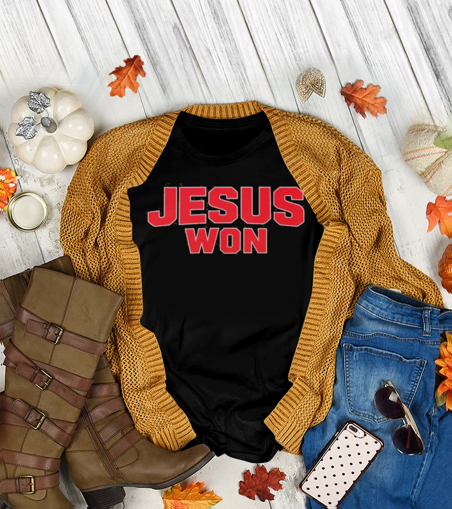 Carson Hinzman Jesus Won Christian Message T-Shirt