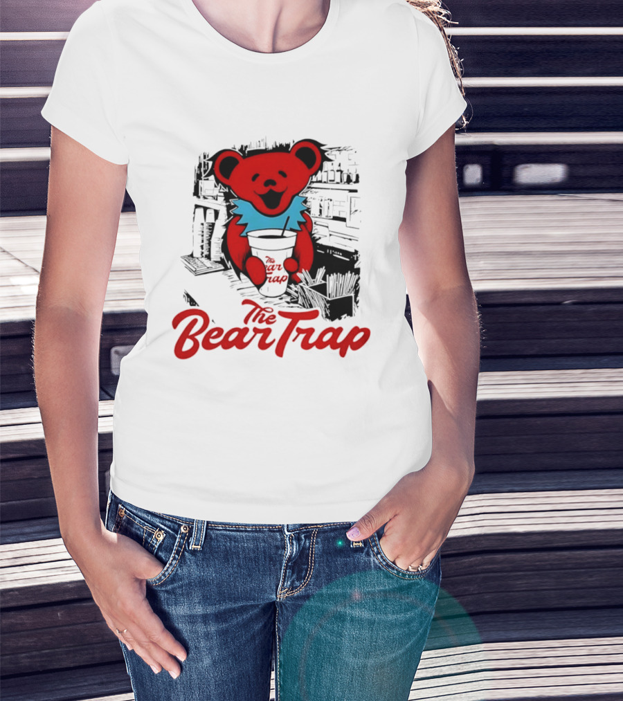 The Bear Trap Grateful Dead Dancing Bear Vintage Barista Vibes T-Shirt