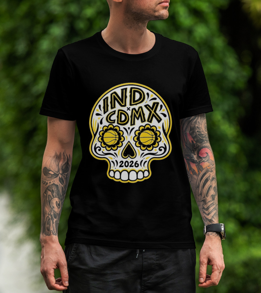 IND CDMX 2026 Basketball Skull Motif T-Shirt