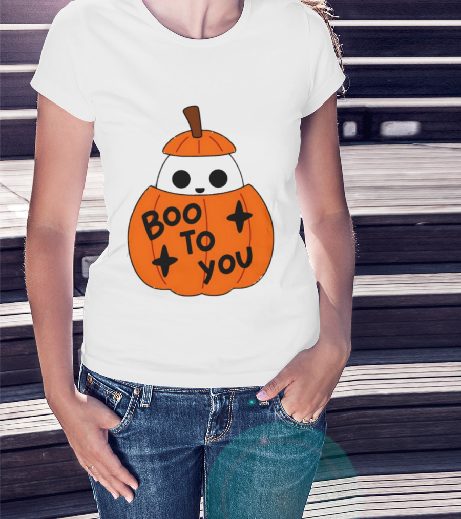 Boo To You 2026 Halloween Ghost In Pumpkin T-Shirt
