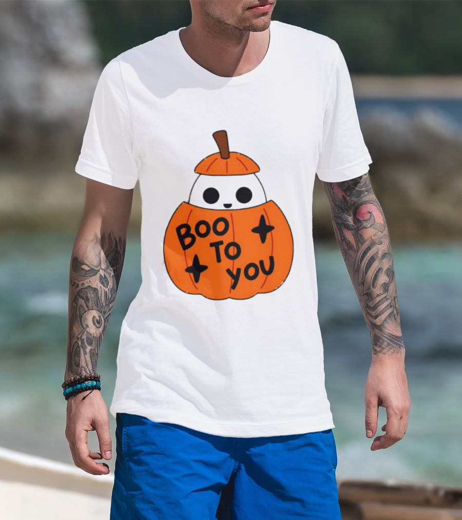 Boo To You 2026 Halloween Ghost In Pumpkin T-Shirt