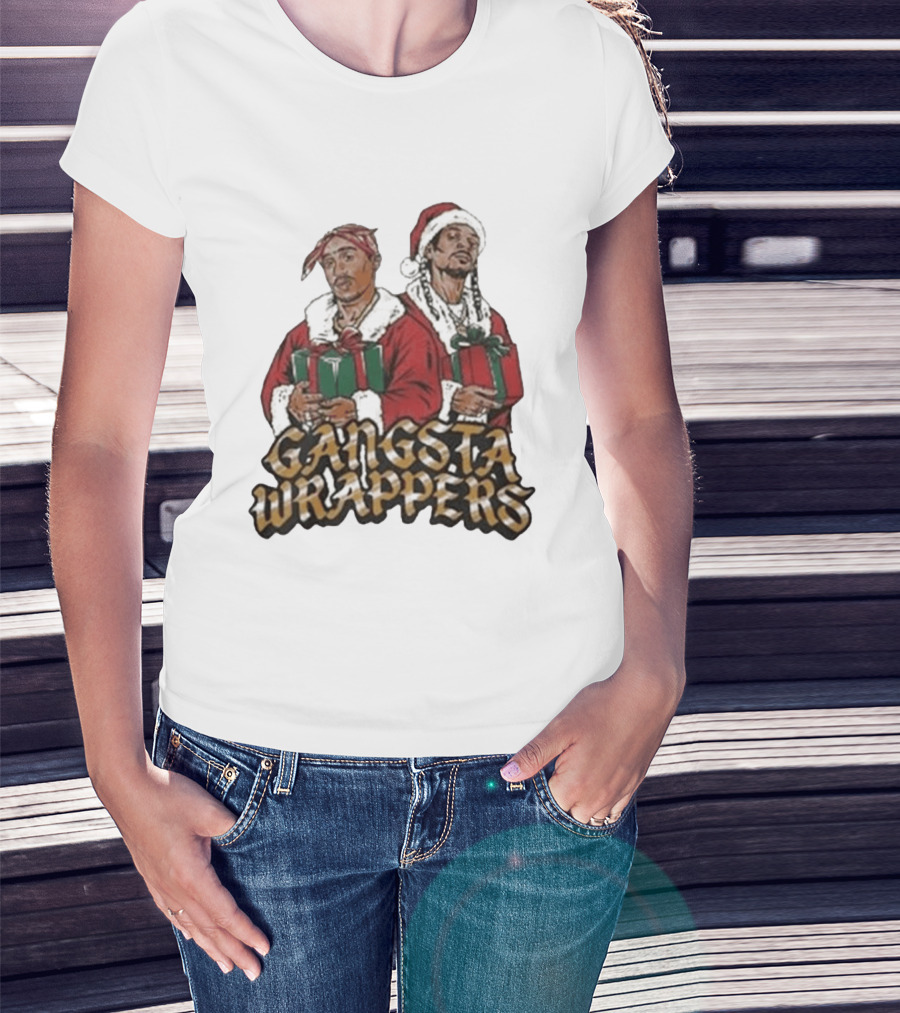 Gangsta Wrappers Christmas Hip Hop Santa T-Shirt