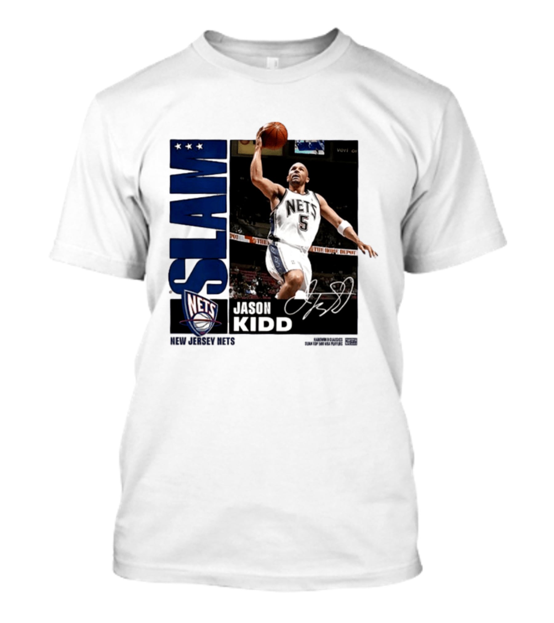 Jason Kidd SLAM New Jersey Nets Five Time First Team All NBA T-Shirt