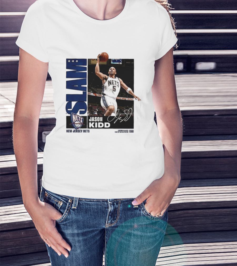 Jason Kidd SLAM New Jersey Nets Five Time First Team All NBA T-Shirt