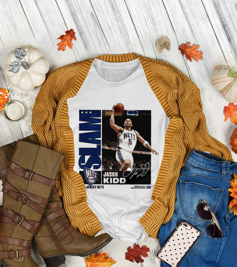 Jason Kidd SLAM New Jersey Nets Five Time First Team All NBA T-Shirt