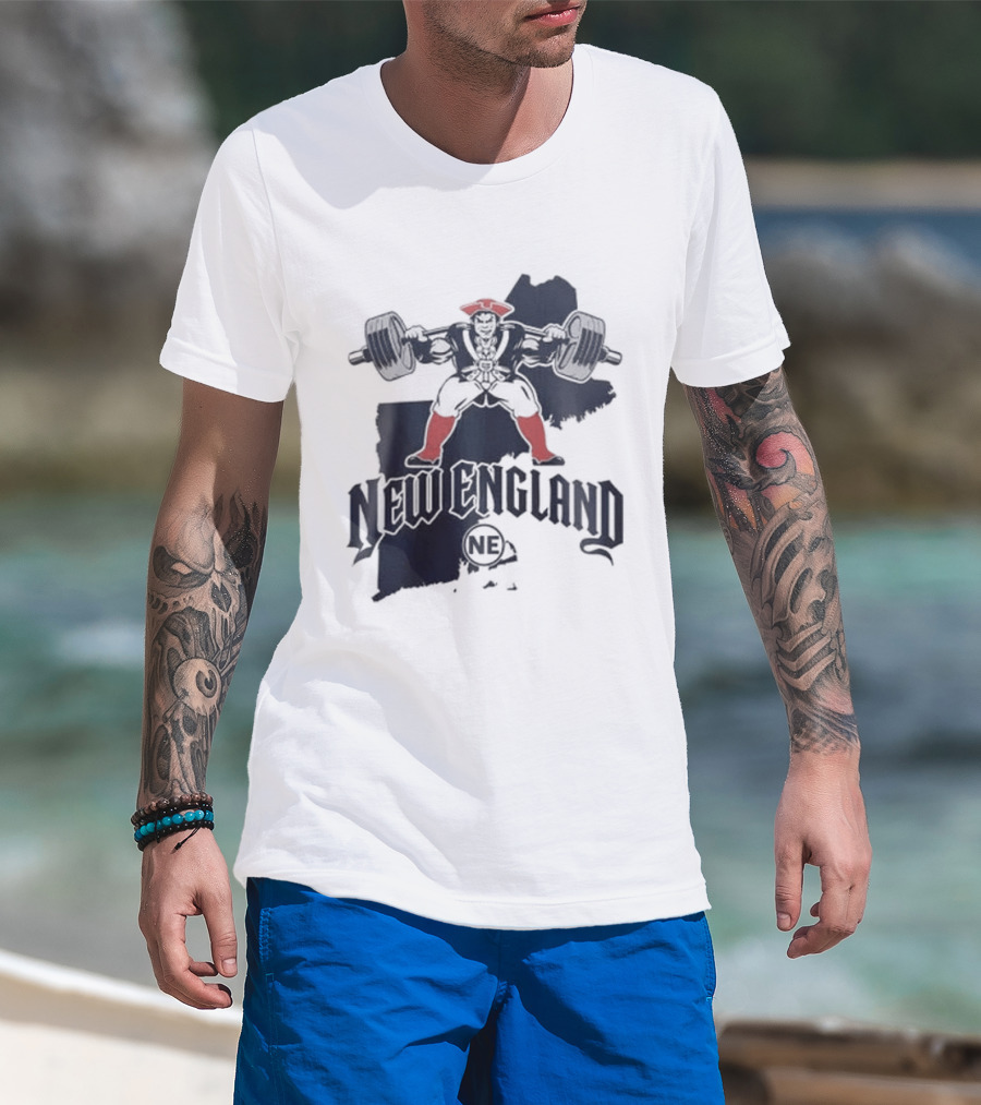 New England Patriots Warrior Map 2026 White NFL NE T-Shirt