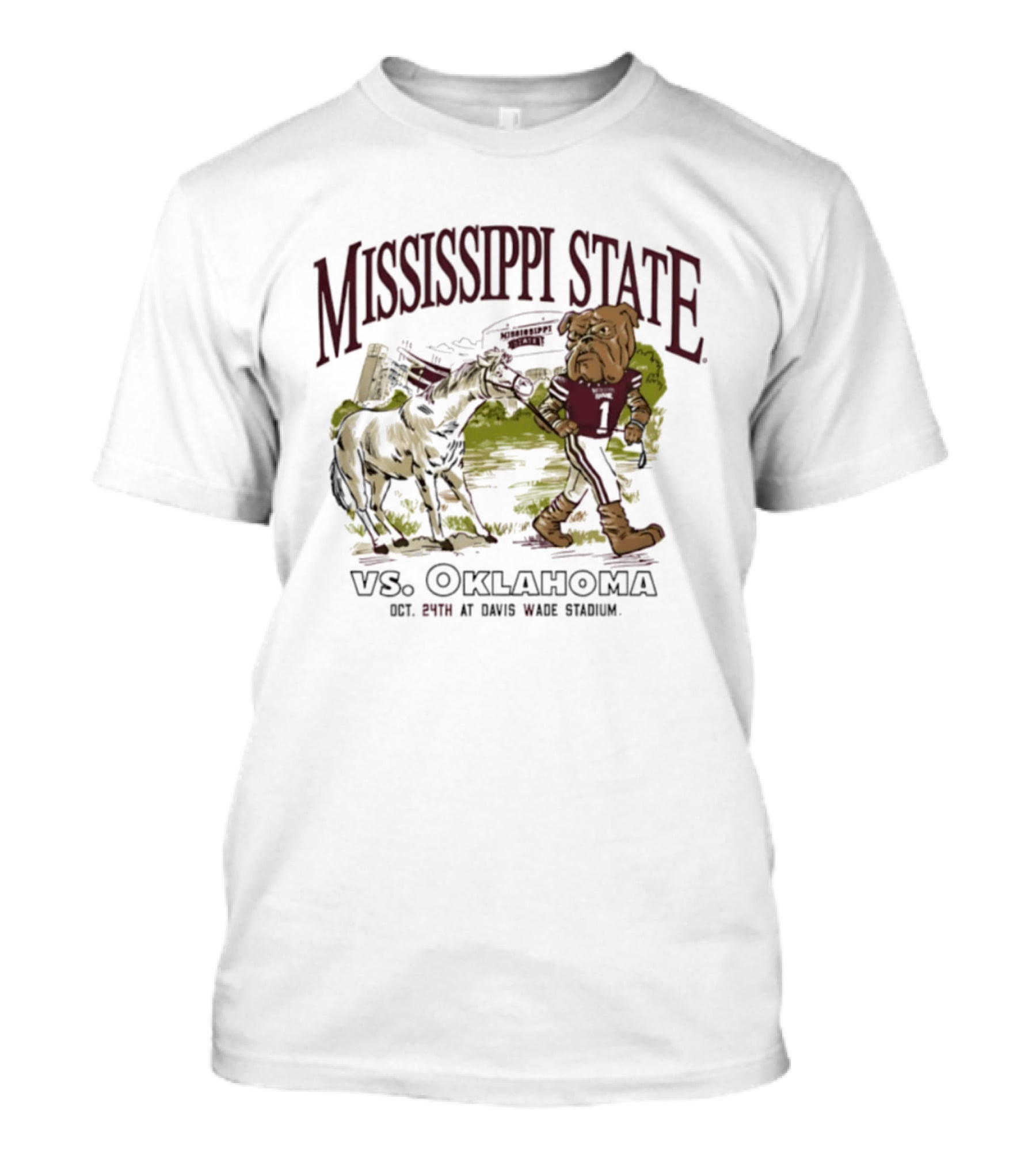 Mississippi State Vs Oklahoma 2026 Game Day At Davis Wade Stadium T-Shirt
