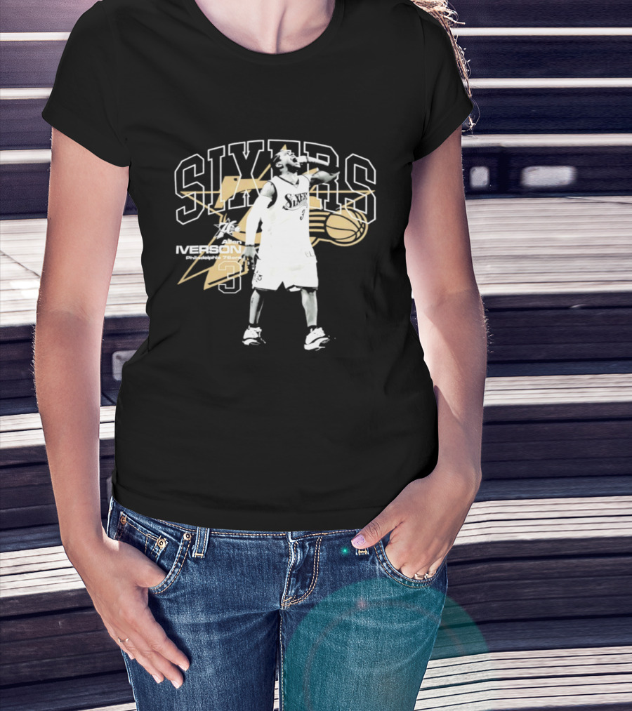 Allen Iverson Philadelphia 76ers Number 3 Scream Hardwood Sixers Legend T-Shirt