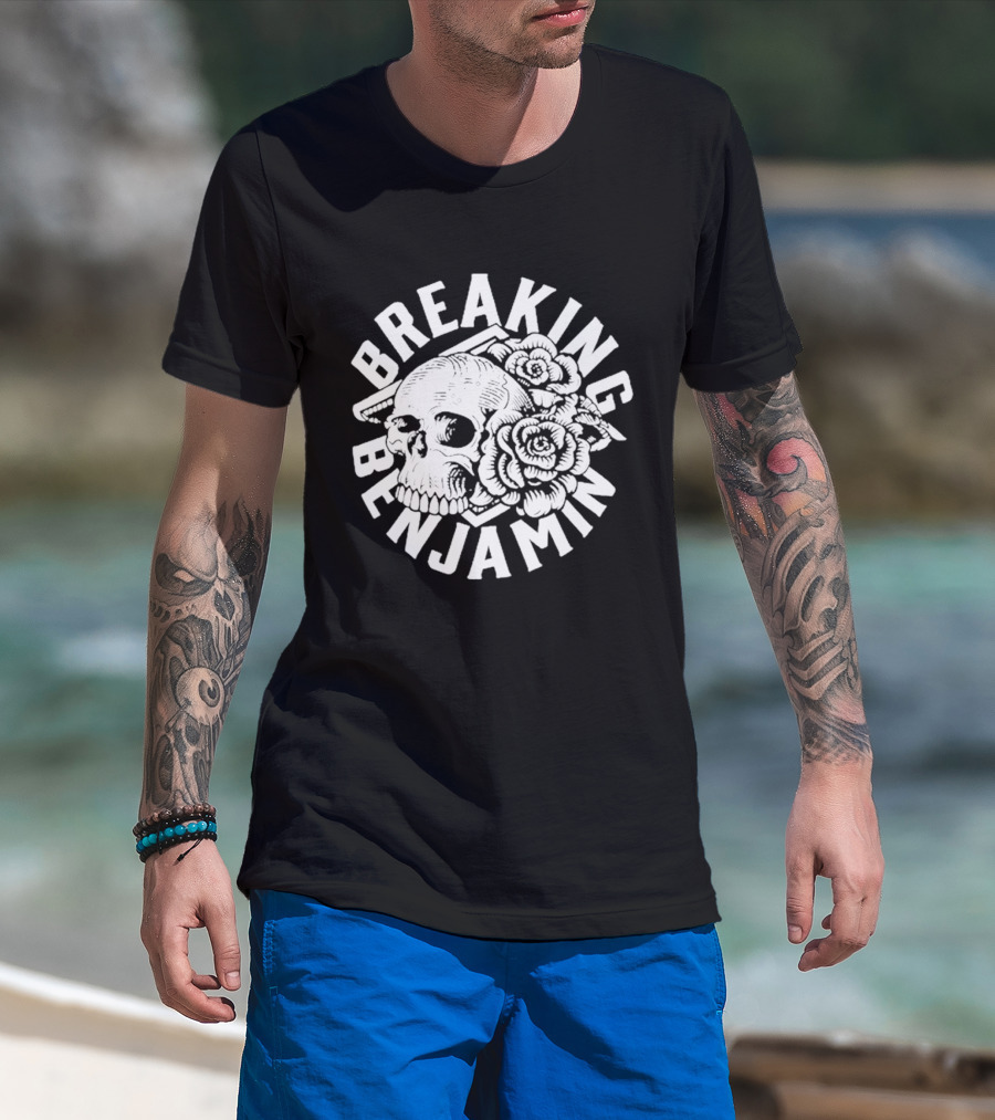 Breaking Benjamin Skull Roses 2026 Texas Tour T-Shirt