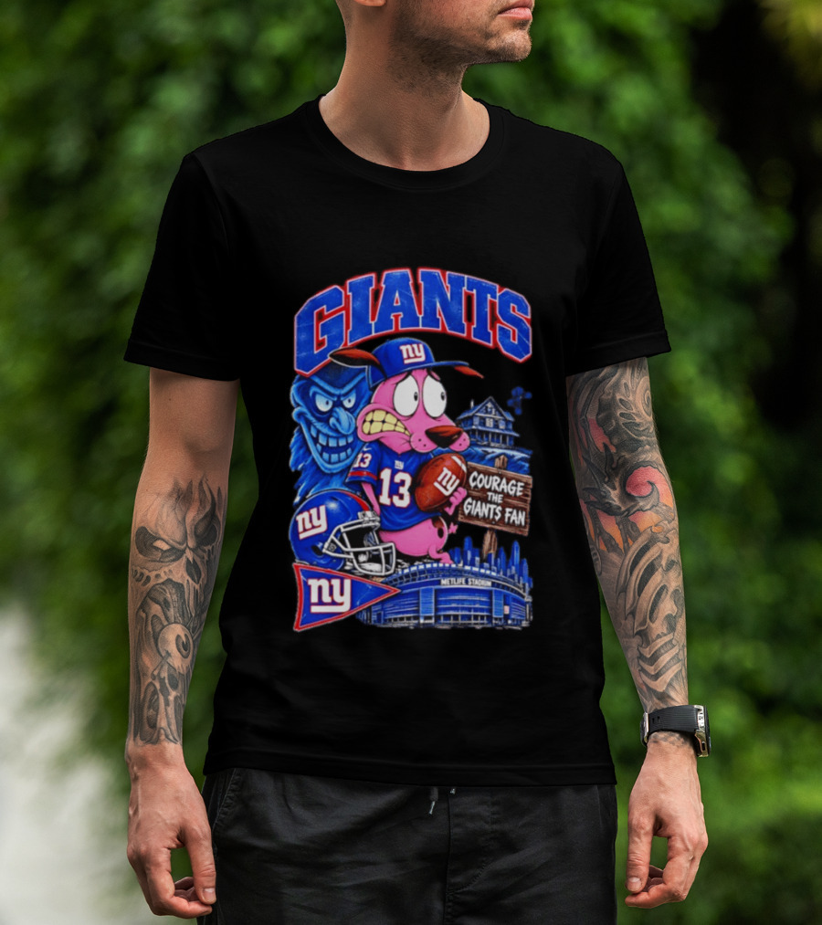 Courage The Cowardly Dog NY Giants Fan 13 Metlife Stadium T-Shirt