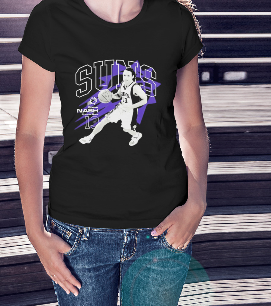 Phoenix Suns Steve Nash Number 13 Hardwood Classic Basketball Player T-Shirt
