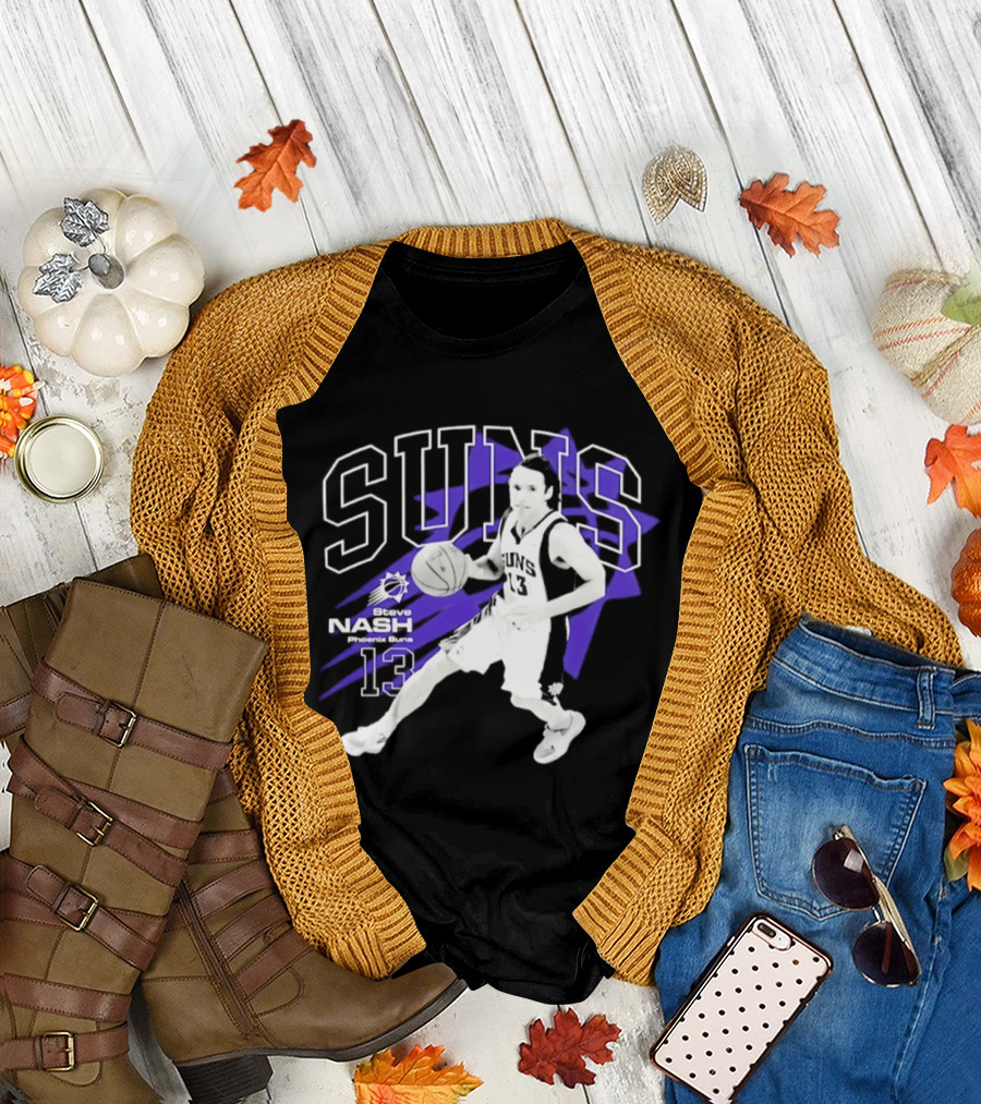 Phoenix Suns Steve Nash Number 13 Hardwood Classic Basketball Player T-Shirt