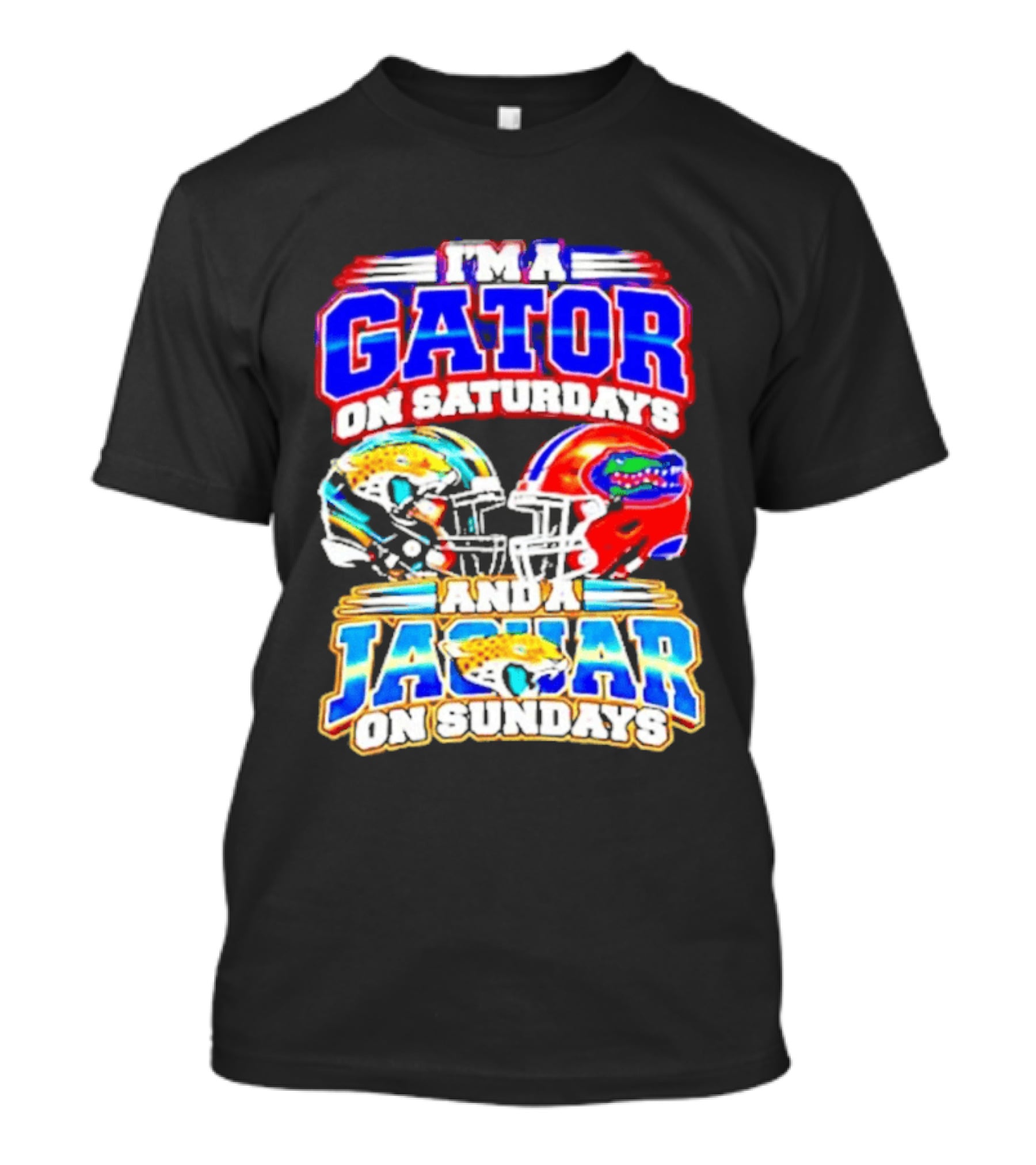 Florida Football Gator On Saturdays Jaguar On Sundays Helmets T-Shirt