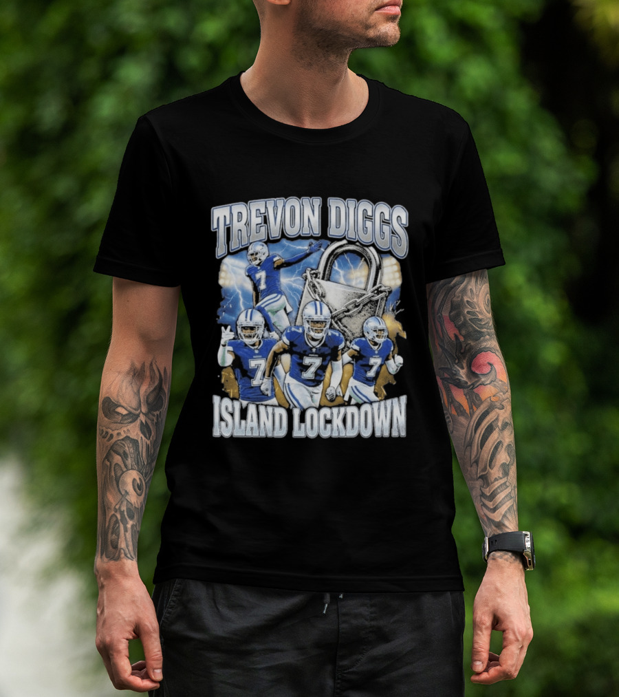 Trevon Diggs Island Lockdown Football Defense Lock With Number 7 T-Shirt