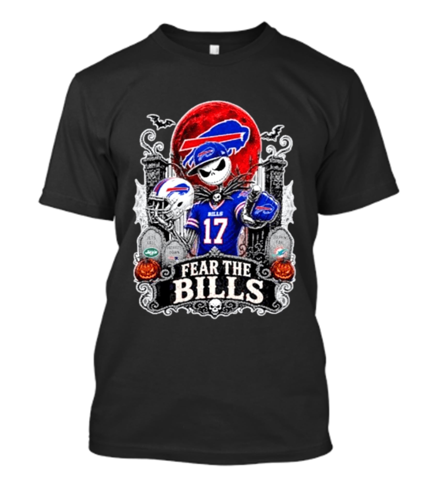 Jack Skellington Buffalo Bills Fear The Bills Halloween Football T-Shirt