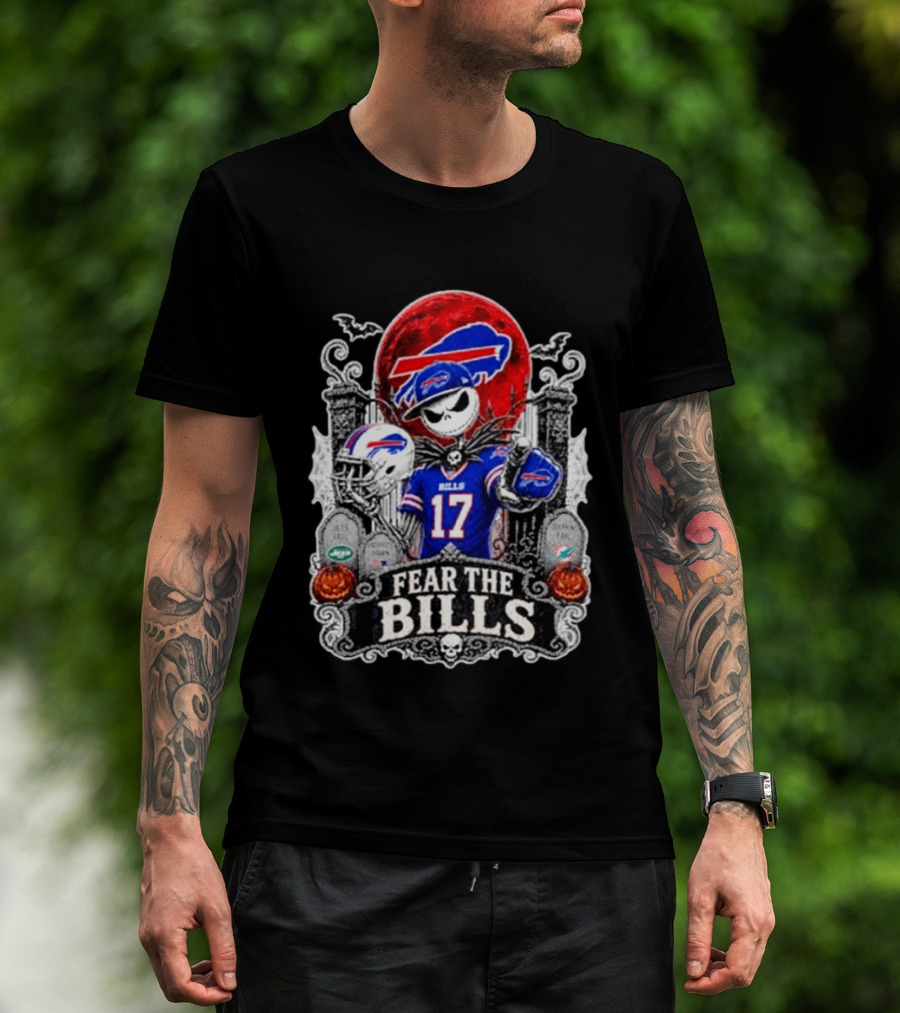 Jack Skellington Buffalo Bills Fear The Bills Halloween Football T-Shirt