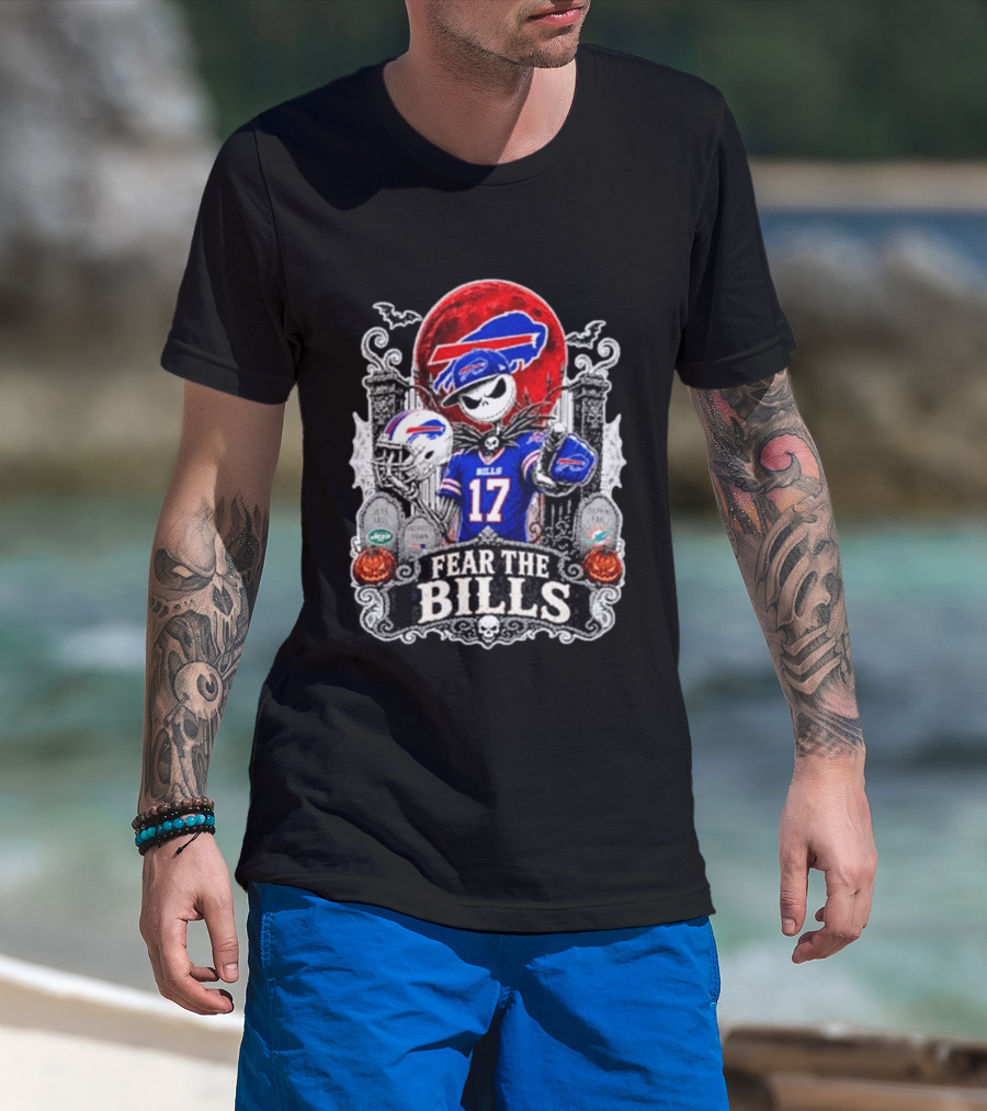 Jack Skellington Buffalo Bills Fear The Bills Halloween Football T-Shirt