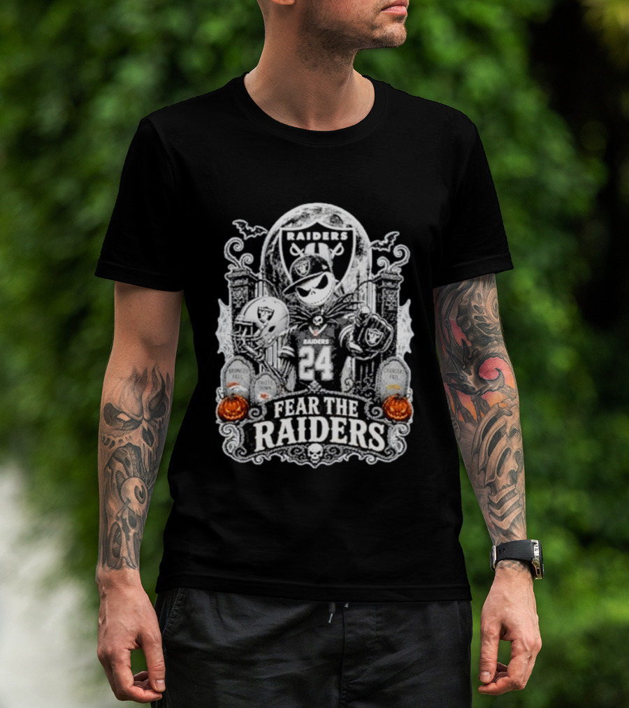 Jack Skellington Las Vegas Raiders Fear The Raiders Halloween NFL T-Shirt