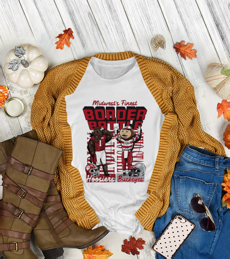 Midwest's Finest Indiana Hoosiers Vs Ohio State Buckeyes 2026 Border Battle T-Shirt