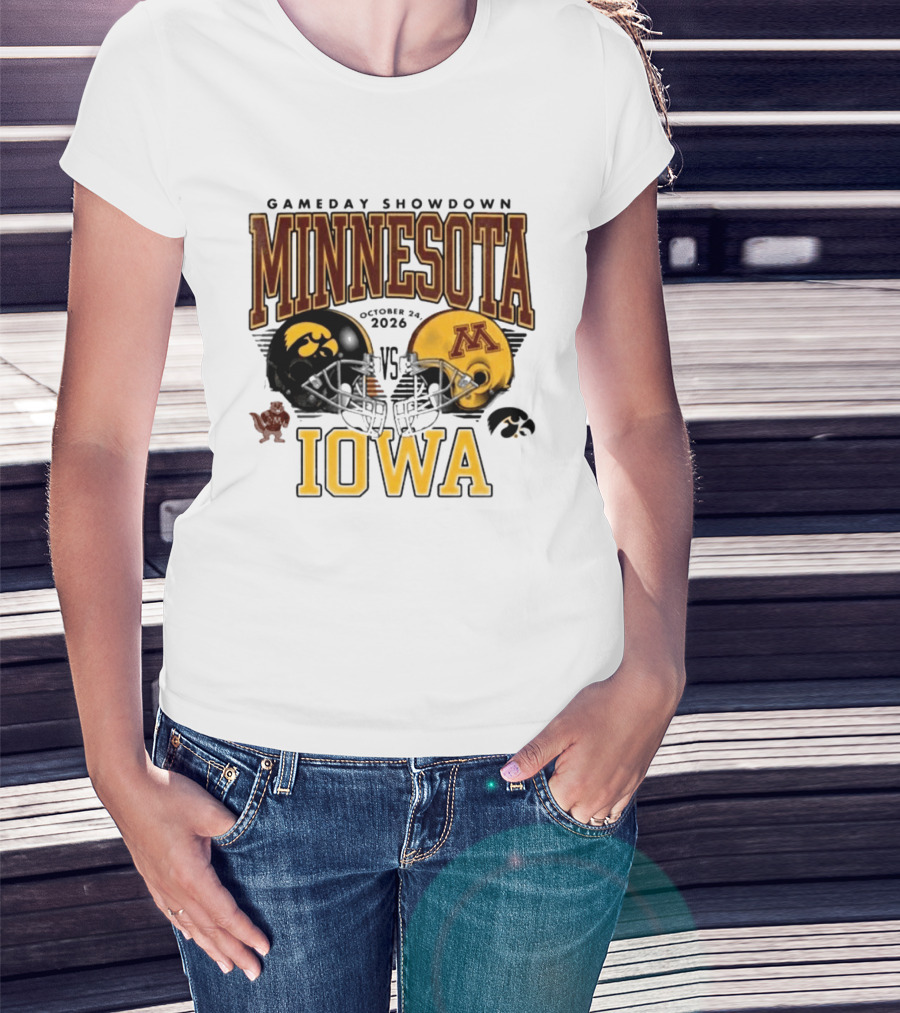 Gameday Showdown Minnesota Vs Iowa October 24 2026 Hawkeyes Golden Gophers Clash T-Shirt