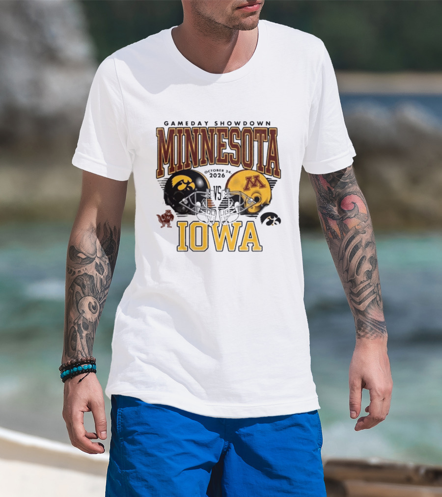 Gameday Showdown Minnesota Vs Iowa October 24 2026 Hawkeyes Golden Gophers Clash T-Shirt