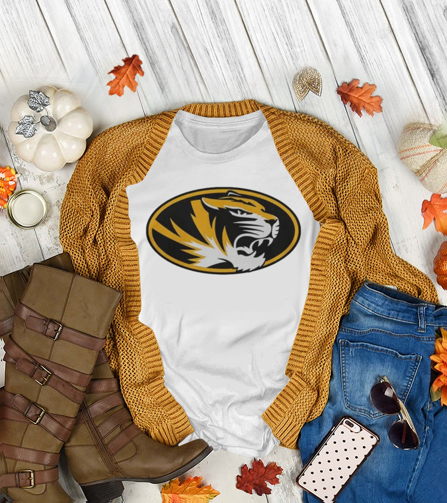 Missouri Tigers Mizzou NCAA 2026 White Tigers Oval T-Shirt