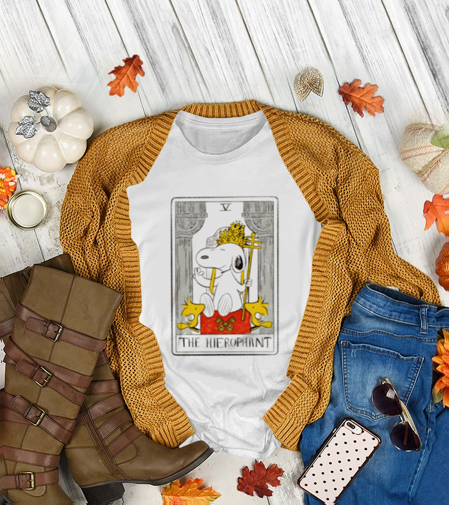 Snoopy Tarot Card The Hierophant Peanuts Charles Schulz T-Shirt