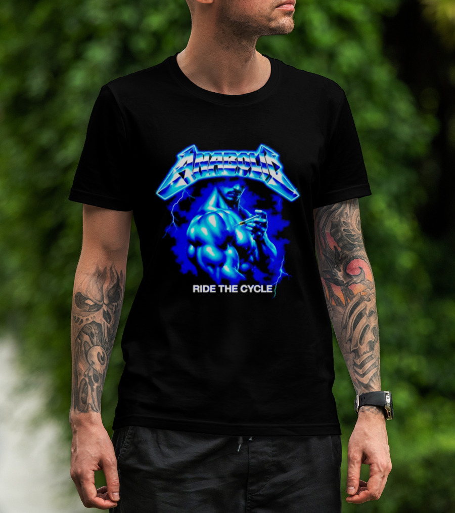 Anabolic Ride The Cycle Bodybuilding Gym Power Muscle Lightning Bodybuilder T-Shirt