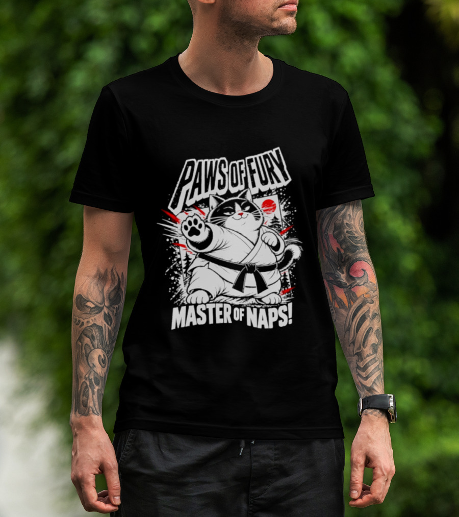 Paws Of Fury Karate Cat Master Of Naps Relaxation Expert T-Shirt
