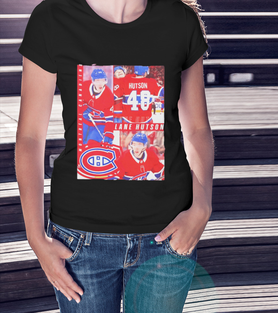 Montreal Canadiens Lane Hutson 48 All For One Moment T-Shirt