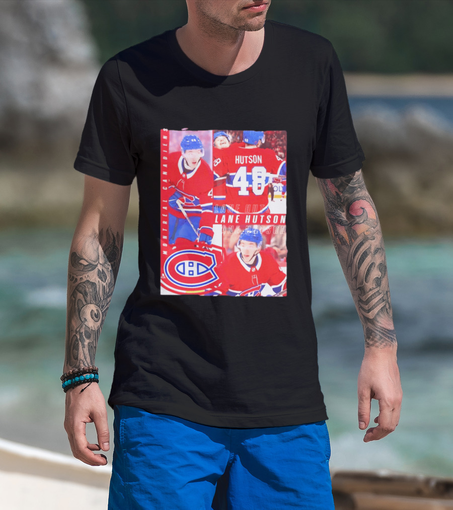 Montreal Canadiens Lane Hutson 48 All For One Moment T-Shirt
