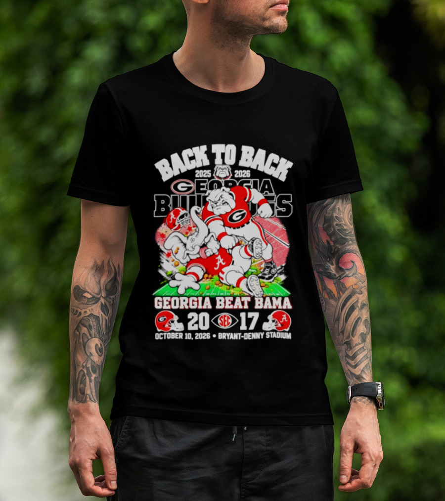 Back To Back Georgia Bulldogs Beat Bama 20 17 October 31 2026 Sanford Stadium T-Shirt