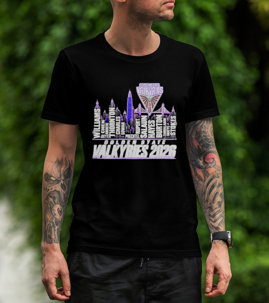 Golden State Valkyries Players Name City Skyline 2026 T-Shirt
