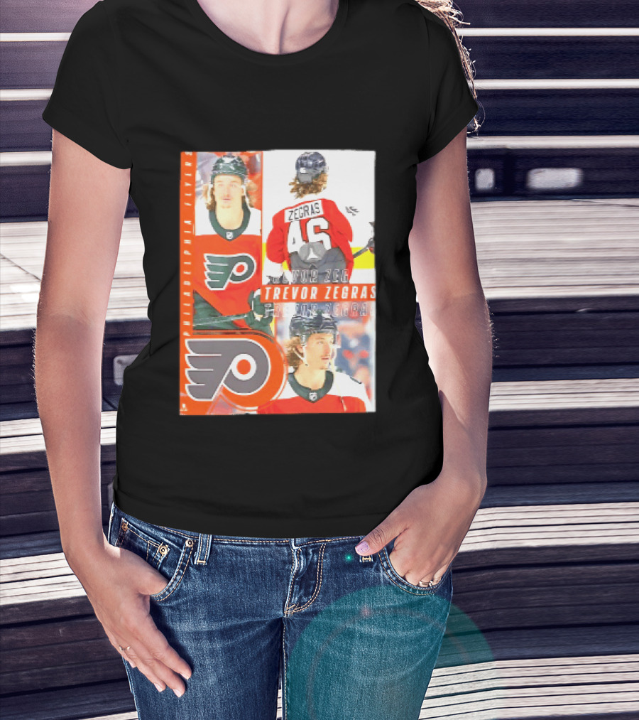 Philadelphia Flyers Trevor Zegras 46 Hockey Moment T-Shirt
