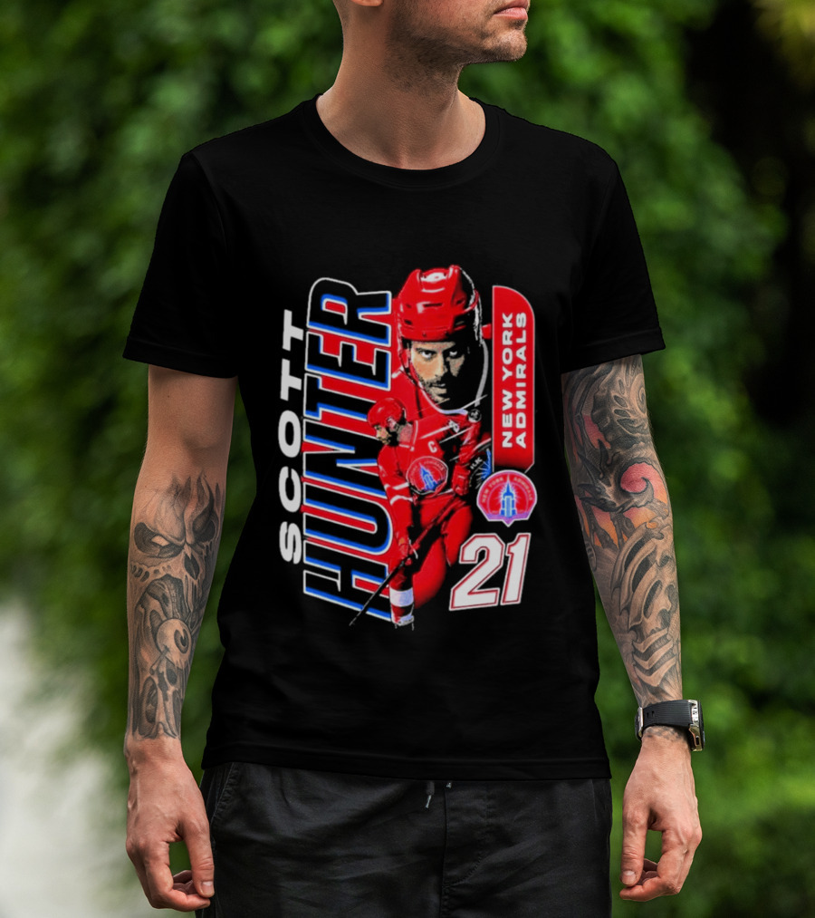 Scott Hunter New York Admirals 21 Hockey Team Player T-Shirt