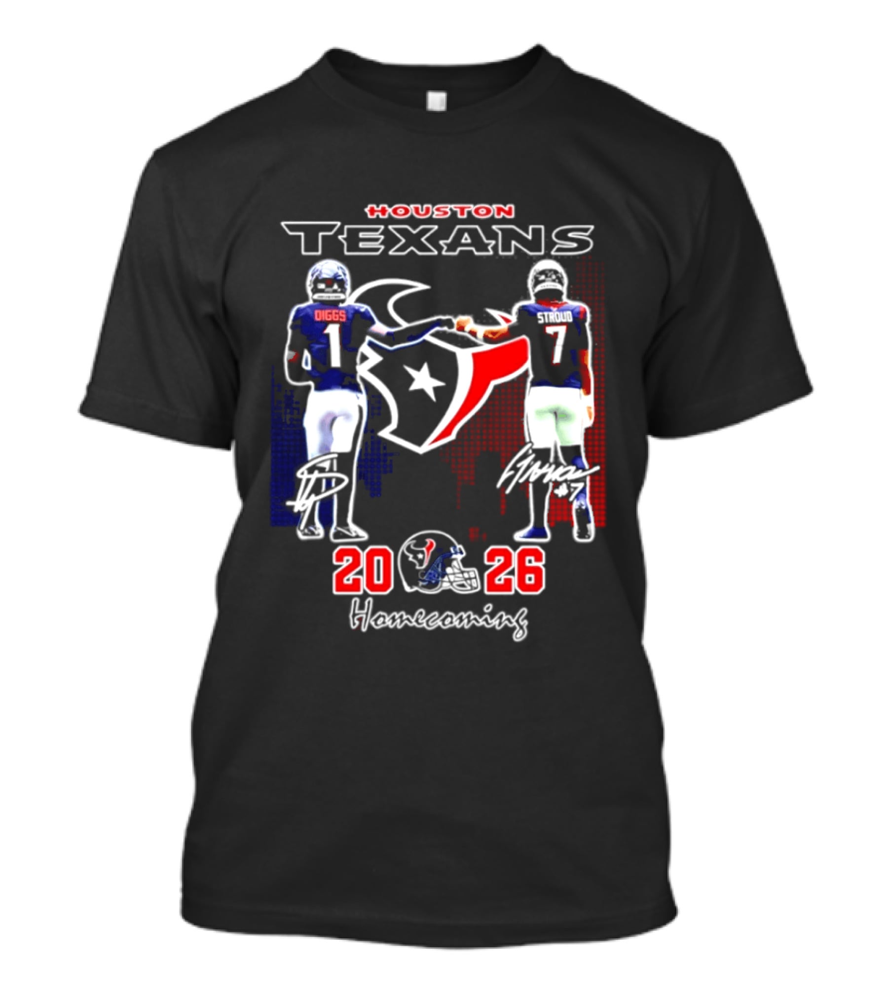Houston Texans Stefon Diggs C.J. Stroud 2026 Homecoming Signatures T-Shirt
