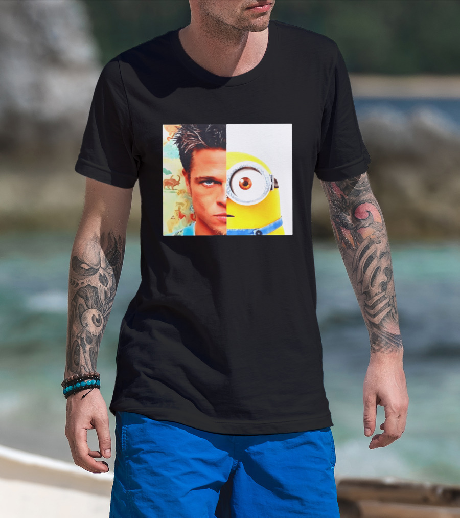 Tyler Durden Minions Split Face Mashup T-Shirt