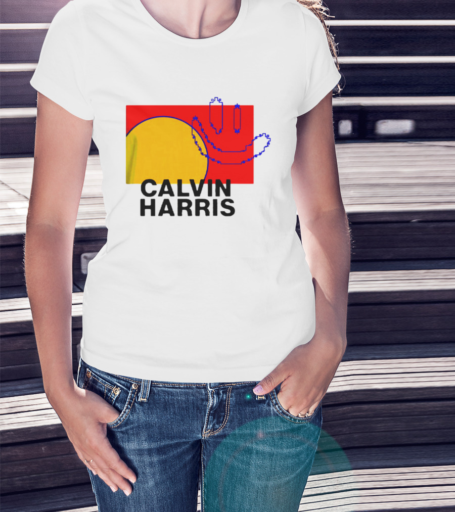 Calvin Harris North America 2027 Tour Dates Pixel T-Shirt