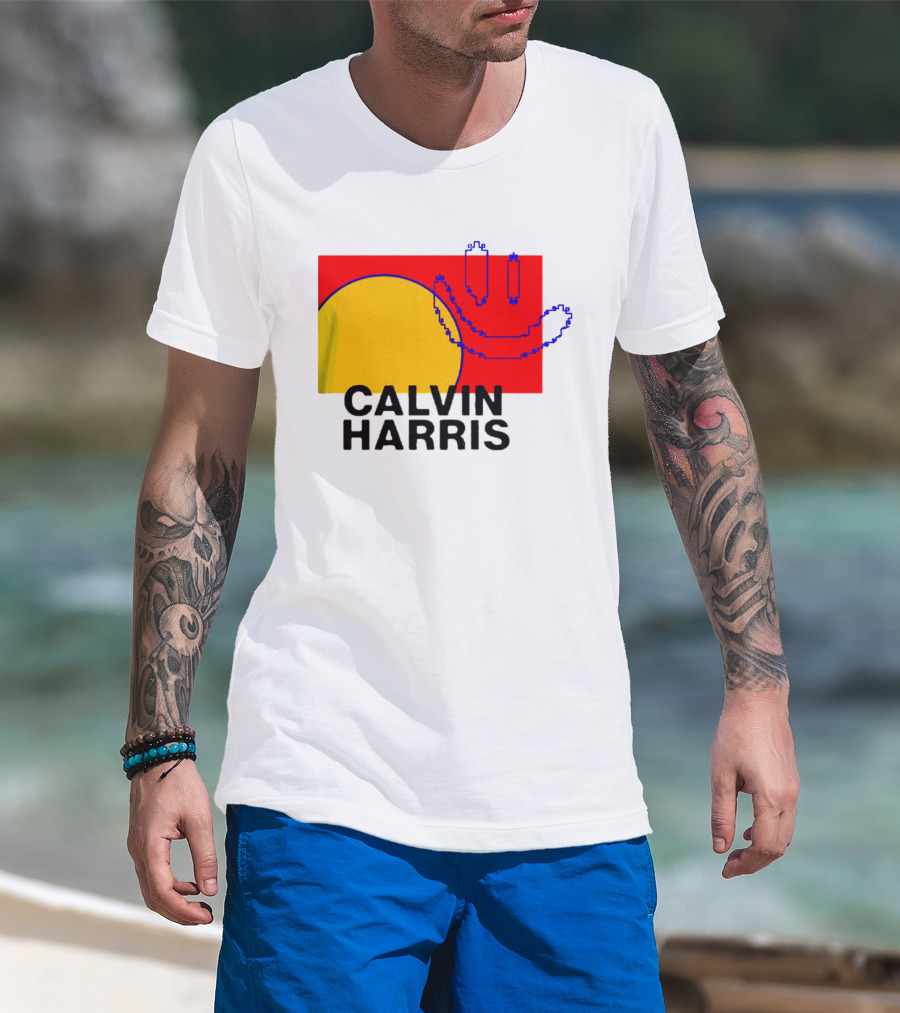 Calvin Harris North America 2027 Tour Dates Pixel T-Shirt