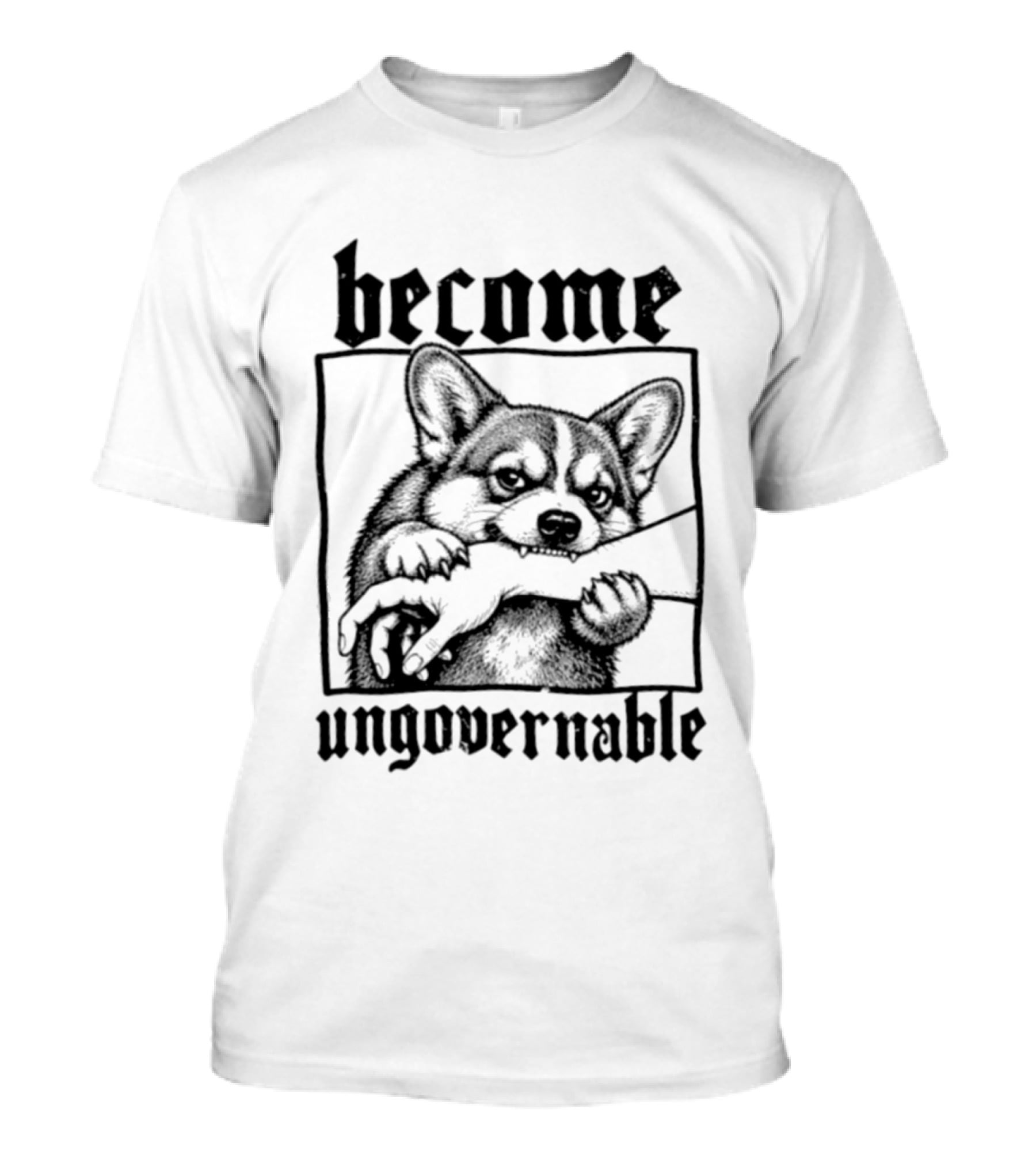 Become Ungovernable Corgi Mischief Playful Puppy T-Shirt