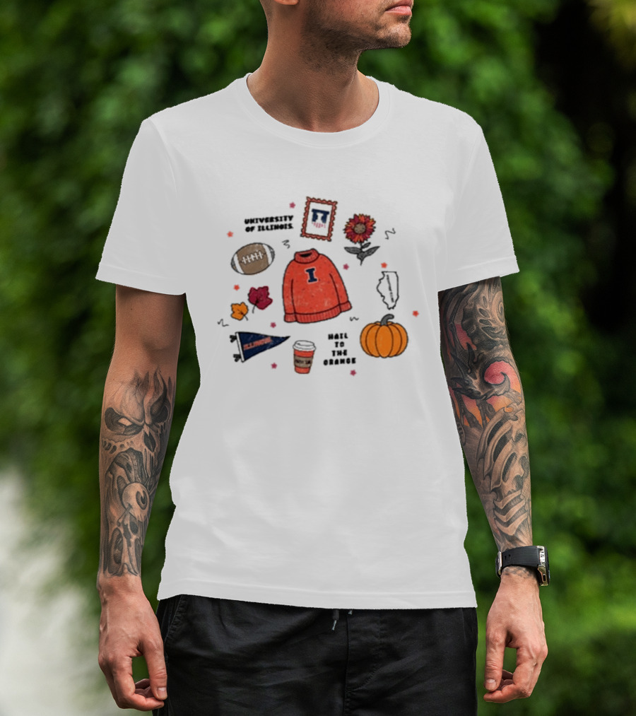Illinois Fighting Illini Autumn Montage University State T-Shirt