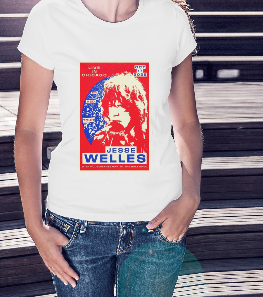 Live In Chicago Jesse Welles The Red Tour Oct 17 2026 With Hudson Freeman At The Salt Shed T-Shirt