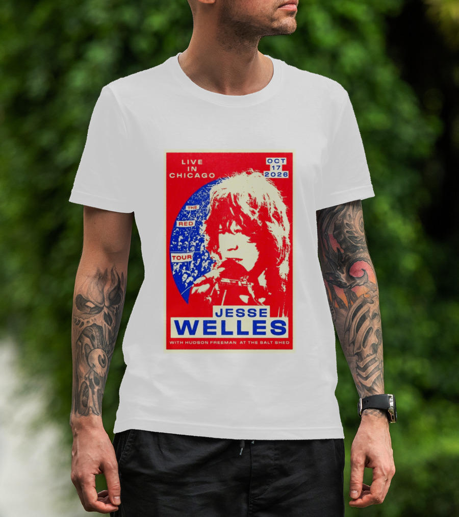 Live In Chicago Jesse Welles The Red Tour Oct 17 2026 With Hudson Freeman At The Salt Shed T-Shirt