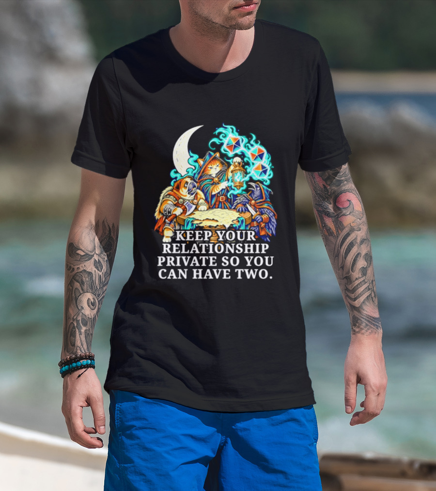 Keep Your Relationship Private So You Can Have Two Cats Playing Cards T-Shirt
