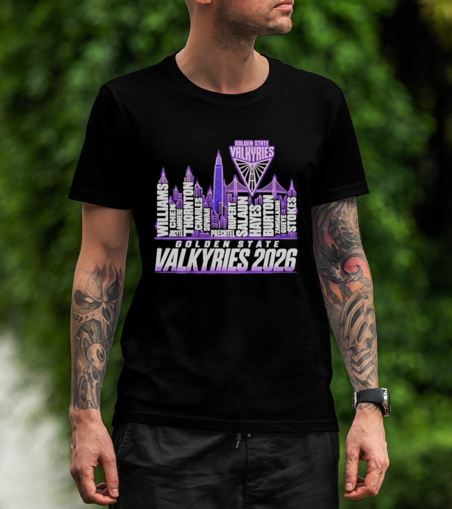 Golden State Valkyries 2026 WNBA City Name Player Skyline Light T-Shirt