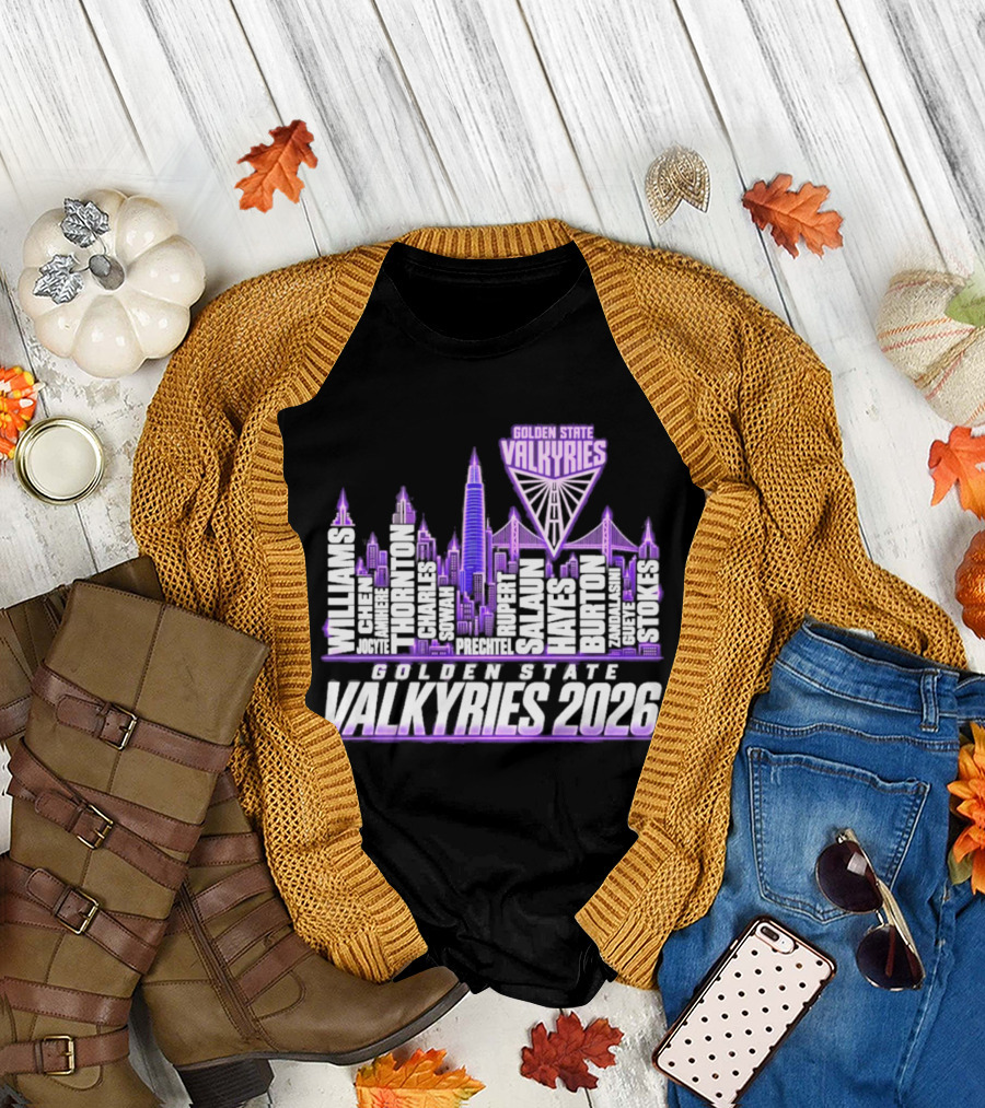 Golden State Valkyries 2026 WNBA City Name Player Skyline Light T-Shirt