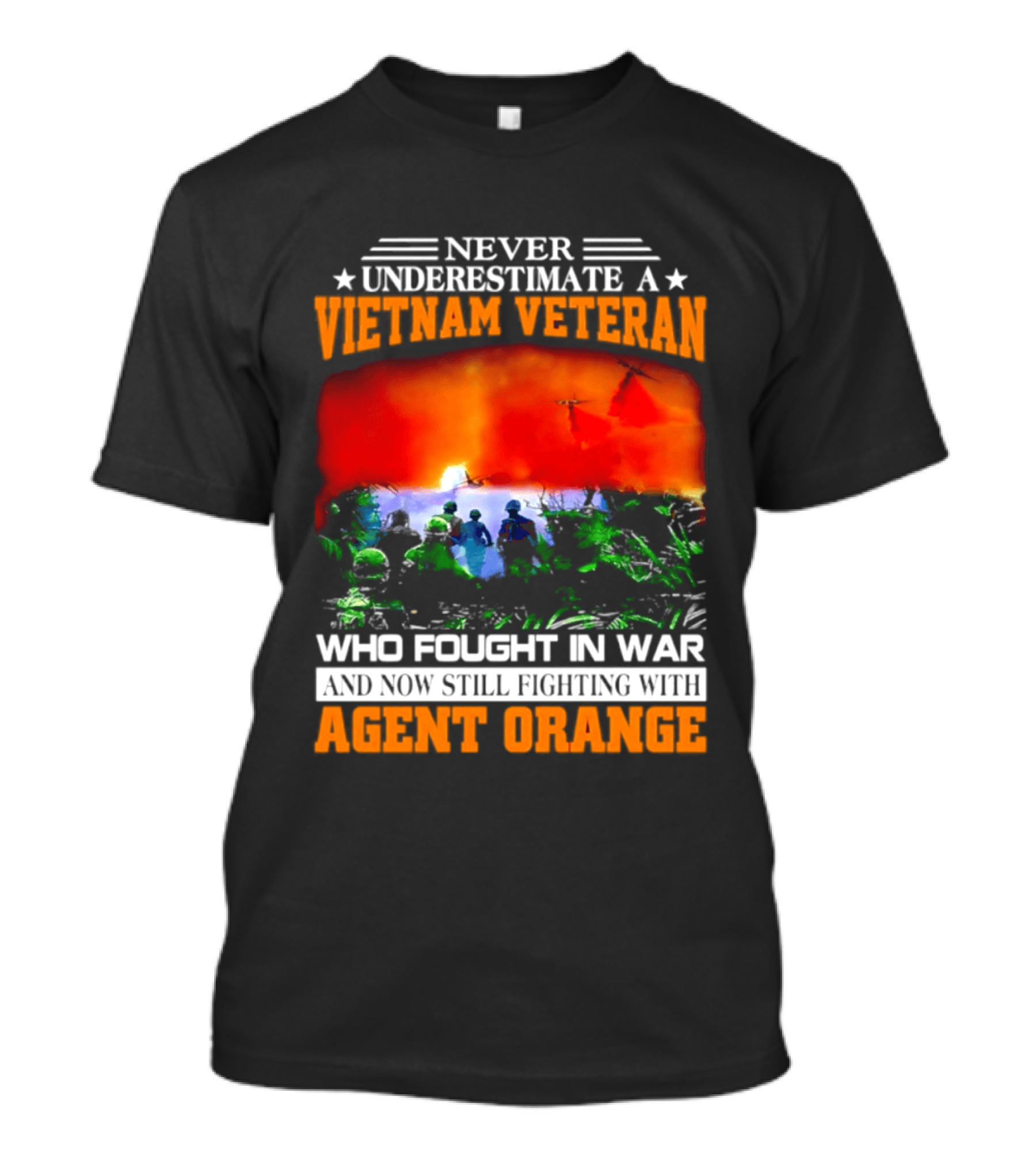 Never Underestimate A Vietnam Veteran Who Fought In War Against Agent Orange T-Shirt