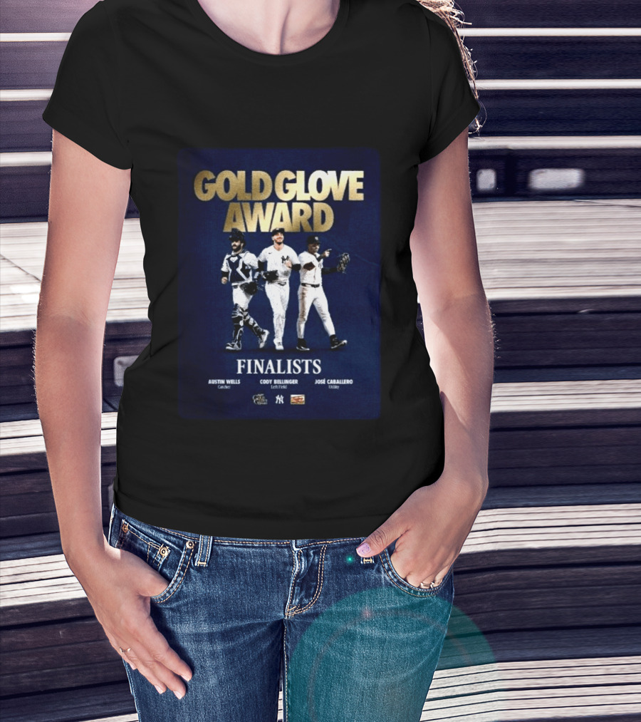 Gold Glove Award Finalists Austin Wells Cody Bellinger José Caballero 2026 Yankees Cubs Mariners T-Shirt